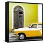 Cuba Fuerte Collection SQ - American Classic Car White and Yellow-Philippe Hugonnard-Framed Stretched Canvas