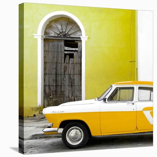 Cuba Fuerte Collection SQ - American Classic Car White and Yellow-Philippe Hugonnard-Stretched Canvas