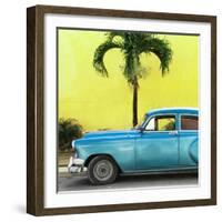 Cuba Fuerte Collection SQ - Beautiful Retro Blue Car-Philippe Hugonnard-Framed Photographic Print