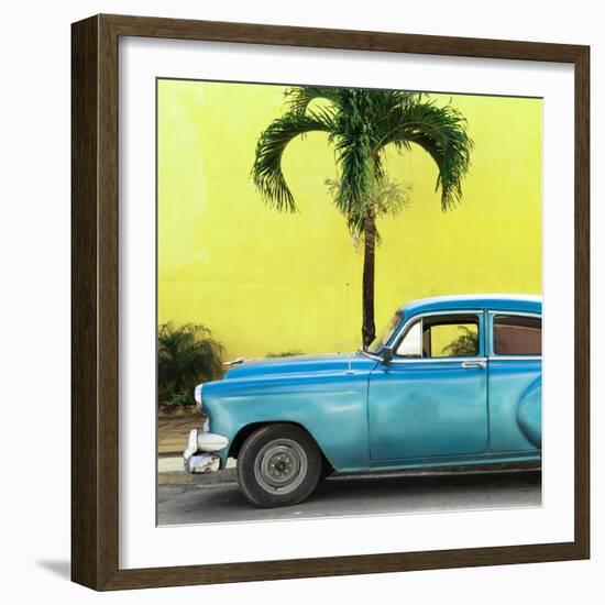 Cuba Fuerte Collection SQ - Beautiful Retro Blue Car-Philippe Hugonnard-Framed Photographic Print