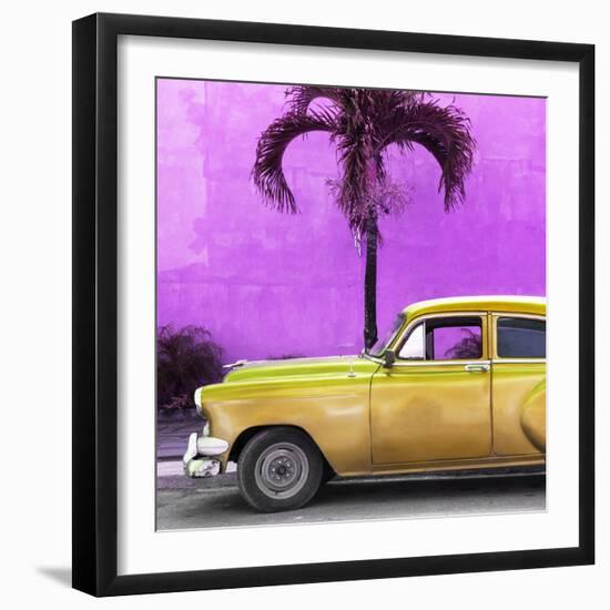 Cuba Fuerte Collection SQ - Beautiful Retro Golden Car-Philippe Hugonnard-Framed Photographic Print