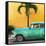 Cuba Fuerte Collection SQ - Beautiful Retro Green Car-Philippe Hugonnard-Framed Stretched Canvas