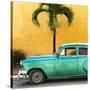 Cuba Fuerte Collection SQ - Beautiful Retro Green Car-Philippe Hugonnard-Stretched Canvas