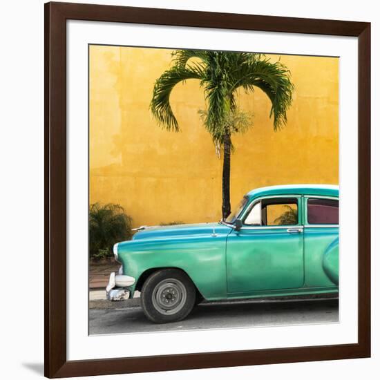 Cuba Fuerte Collection SQ - Beautiful Retro Green Car-Philippe Hugonnard-Framed Photographic Print