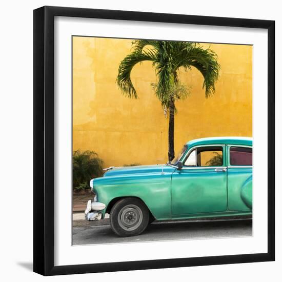 Cuba Fuerte Collection SQ - Beautiful Retro Green Car-Philippe Hugonnard-Framed Photographic Print