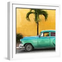 Cuba Fuerte Collection SQ - Beautiful Retro Green Car-Philippe Hugonnard-Framed Photographic Print