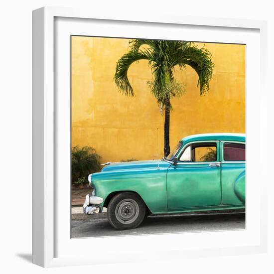 Cuba Fuerte Collection SQ - Beautiful Retro Green Car-Philippe Hugonnard-Framed Photographic Print