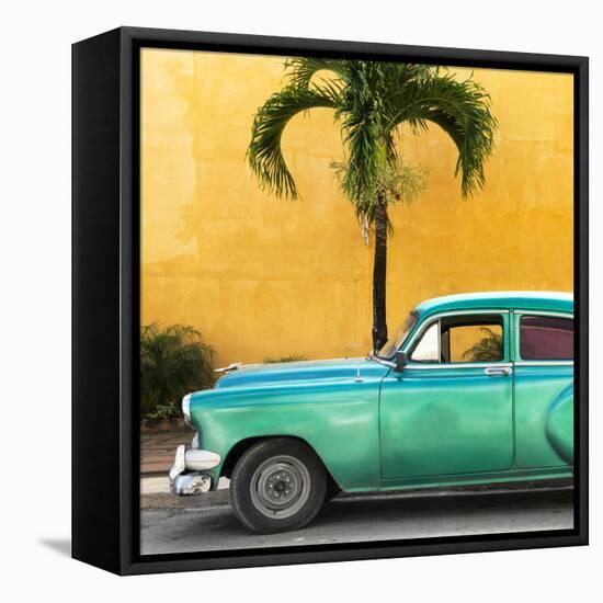 Cuba Fuerte Collection SQ - Beautiful Retro Green Car-Philippe Hugonnard-Framed Stretched Canvas