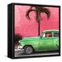 Cuba Fuerte Collection SQ - Beautiful Retro Green Car-Philippe Hugonnard-Framed Stretched Canvas