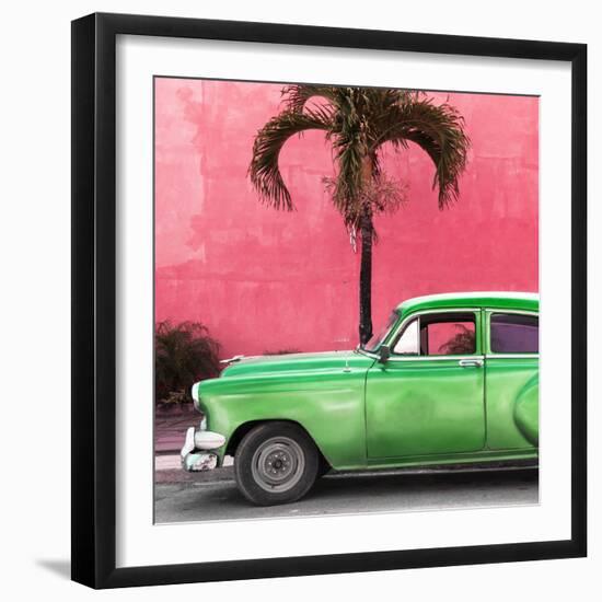 Cuba Fuerte Collection SQ - Beautiful Retro Green Car-Philippe Hugonnard-Framed Photographic Print