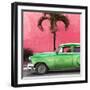 Cuba Fuerte Collection SQ - Beautiful Retro Green Car-Philippe Hugonnard-Framed Photographic Print