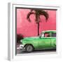 Cuba Fuerte Collection SQ - Beautiful Retro Green Car-Philippe Hugonnard-Framed Photographic Print