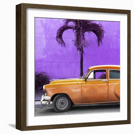 Cuba Fuerte Collection SQ - Beautiful Retro Orange Car-Philippe Hugonnard-Framed Photographic Print