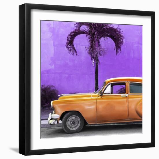 Cuba Fuerte Collection SQ - Beautiful Retro Orange Car-Philippe Hugonnard-Framed Photographic Print