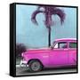 Cuba Fuerte Collection SQ - Beautiful Retro Pink Car-Philippe Hugonnard-Framed Stretched Canvas