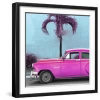 Cuba Fuerte Collection SQ - Beautiful Retro Pink Car-Philippe Hugonnard-Framed Photographic Print