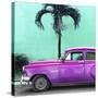 Cuba Fuerte Collection SQ - Beautiful Retro Purple Car-Philippe Hugonnard-Stretched Canvas