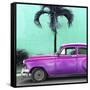 Cuba Fuerte Collection SQ - Beautiful Retro Purple Car-Philippe Hugonnard-Framed Stretched Canvas