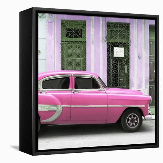 Cuba Fuerte Collection SQ - Bel Air Classic Pink Car-Philippe Hugonnard-Framed Stretched Canvas