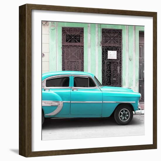 Cuba Fuerte Collection SQ - Bel Air Classic Turquoise Car-Philippe Hugonnard-Framed Photographic Print