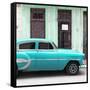 Cuba Fuerte Collection SQ - Bel Air Classic Turquoise Car-Philippe Hugonnard-Framed Stretched Canvas