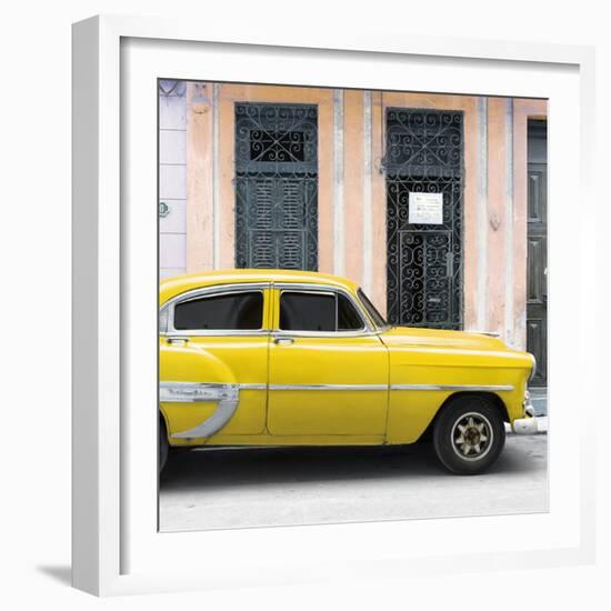 Cuba Fuerte Collection SQ - Bel Air Classic Yellow Car-Philippe Hugonnard-Framed Photographic Print