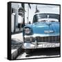 Cuba Fuerte Collection SQ - Blue Chevy-Philippe Hugonnard-Framed Stretched Canvas