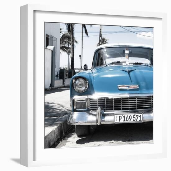 Cuba Fuerte Collection SQ - Blue Chevy-Philippe Hugonnard-Framed Photographic Print