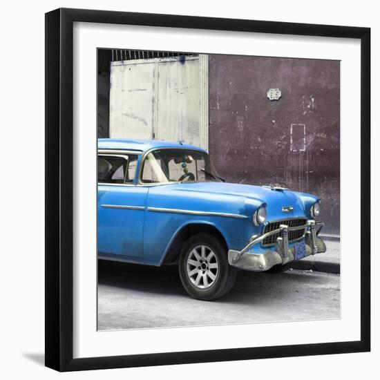 Cuba Fuerte Collection SQ - Blue Chevy-Philippe Hugonnard-Framed Photographic Print