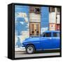 Cuba Fuerte Collection SQ - Blue Classic American Car-Philippe Hugonnard-Framed Stretched Canvas