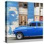 Cuba Fuerte Collection SQ - Blue Classic American Car-Philippe Hugonnard-Stretched Canvas