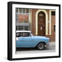 Cuba Fuerte Collection SQ - Blue Classic Car in Havana-Philippe Hugonnard-Framed Photographic Print