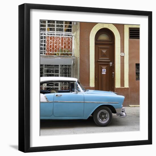 Cuba Fuerte Collection SQ - Blue Classic Car in Havana-Philippe Hugonnard-Framed Photographic Print