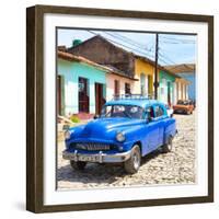 Cuba Fuerte Collection SQ - Blue Taxi in Trinidad-Philippe Hugonnard-Framed Photographic Print