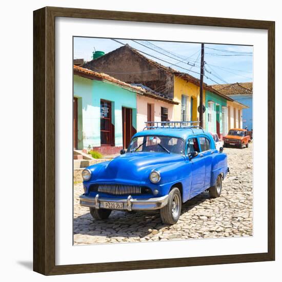 Cuba Fuerte Collection SQ - Blue Taxi in Trinidad-Philippe Hugonnard-Framed Photographic Print