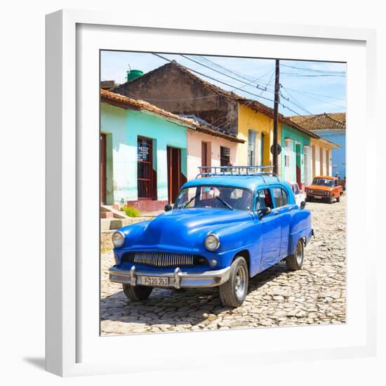 Cuba Fuerte Collection SQ - Blue Taxi in Trinidad-Philippe Hugonnard-Framed Photographic Print