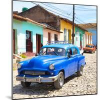 Cuba Fuerte Collection SQ - Blue Taxi in Trinidad-Philippe Hugonnard-Mounted Photographic Print