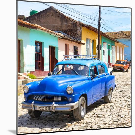 Cuba Fuerte Collection SQ - Blue Taxi in Trinidad-Philippe Hugonnard-Mounted Photographic Print