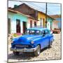 Cuba Fuerte Collection SQ - Blue Taxi in Trinidad-Philippe Hugonnard-Mounted Photographic Print