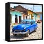 Cuba Fuerte Collection SQ - Blue Taxi in Trinidad-Philippe Hugonnard-Framed Stretched Canvas