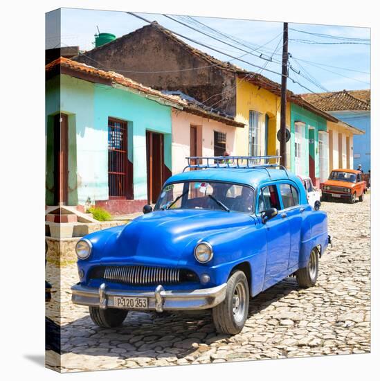 Cuba Fuerte Collection SQ - Blue Taxi in Trinidad-Philippe Hugonnard-Stretched Canvas