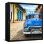Cuba Fuerte Collection SQ - Blue Taxi in Trinidad-Philippe Hugonnard-Framed Stretched Canvas