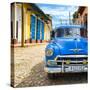 Cuba Fuerte Collection SQ - Blue Taxi in Trinidad-Philippe Hugonnard-Stretched Canvas