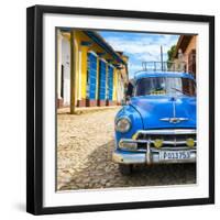 Cuba Fuerte Collection SQ - Blue Taxi in Trinidad-Philippe Hugonnard-Framed Photographic Print