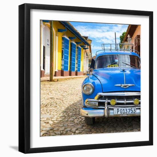 Cuba Fuerte Collection SQ - Blue Taxi in Trinidad-Philippe Hugonnard-Framed Photographic Print