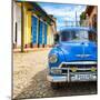 Cuba Fuerte Collection SQ - Blue Taxi in Trinidad-Philippe Hugonnard-Mounted Photographic Print