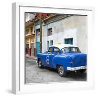 Cuba Fuerte Collection SQ - Blue Taxi Pontiac 1953-Philippe Hugonnard-Framed Photographic Print