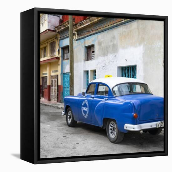 Cuba Fuerte Collection SQ - Blue Taxi Pontiac 1953-Philippe Hugonnard-Framed Stretched Canvas