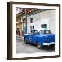 Cuba Fuerte Collection SQ - Blue Taxi Pontiac 1953-Philippe Hugonnard-Framed Photographic Print