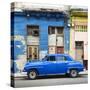 Cuba Fuerte Collection SQ - Blue Vintage American Car in Havana-Philippe Hugonnard-Stretched Canvas